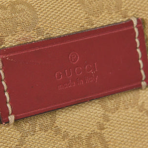 GUCCI GG Canvas Boston Bag Boston Bag Sherry Line 153240 Leather Brown Red Good Condition Used 4a000175
