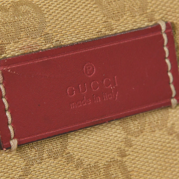 GUCCI GG Canvas Boston Bag Boston Bag Sherry Line 153240 Leather Brown Red Good Condition Used 4a000175