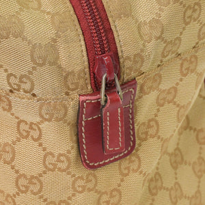 GUCCI GG Canvas Boston Bag Boston Bag Sherry Line 153240 Leather Brown Red Good Condition Used 4a000175