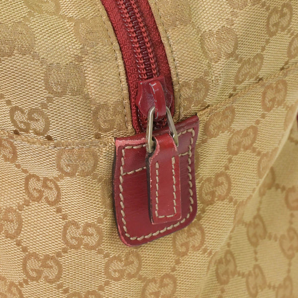 GUCCI GG Canvas Boston Bag Boston Bag Sherry Line 153240 Leather Brown Red Good Condition Used 4a000175