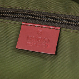 GUCCI GG Canvas Boston Bag Boston Bag Sherry Line 153240 Leather Brown Red Good Condition Used 4a000175