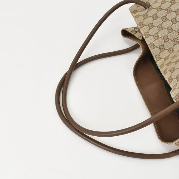 GUCCI グッチ GGキャンバス Large Tote Bag ラージトートバッグ ベージュ ブラウン 101268 美品 中古 4a000199