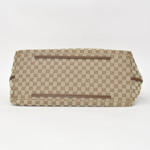 GUCCI グッチ GGキャンバス Large Tote Bag ラージトートバッグ ベージュ ブラウン 101268 美品 中古 4a000199