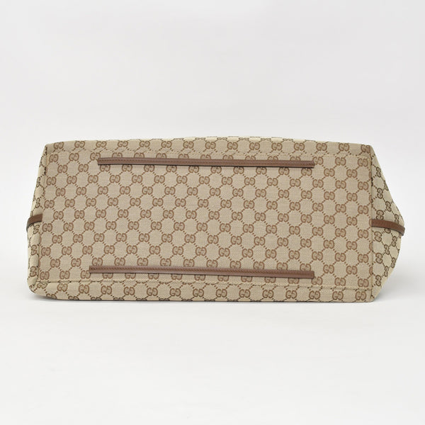 GUCCI グッチ GGキャンバス Large Tote Bag ラージトートバッグ ベージュ ブラウン 101268 美品 中古 4a000199