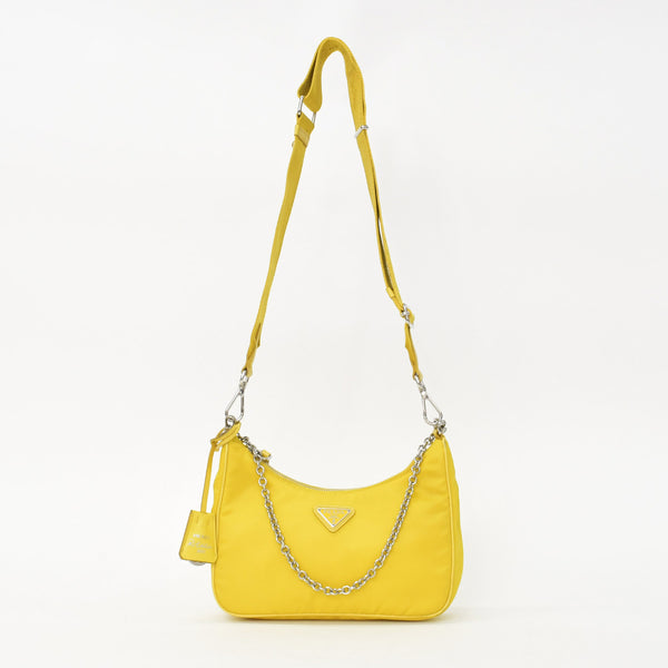 PRADA Shoulder Bag Shoulder Bag Re-Edition 2005 Re-Nylon Nylon 2WAY Bag Yellow Good Condition Used 4a000272