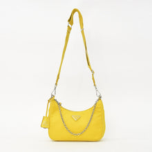 画像をギャラリービューアに読み込む, PRADA プラダ Shoulder Bag ショルダーバッグ Re-Edition 2005 Re-Nylon ナイロン 2WAY バッグ イエロー 美品 中古 4a000272