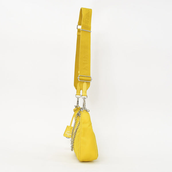 PRADA Shoulder Bag Shoulder Bag Re-Edition 2005 Re-Nylon Nylon 2WAY Bag Yellow Good Condition Used 4a000272