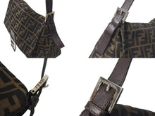 画像をギャラリービューアに読み込む, FENDI フェンディ ズッカ柄 マンマバケット ワンショルダーバッグ ブラウン キャンバス レザー シルバー金具 ロゴ 美品 中古 4b000296