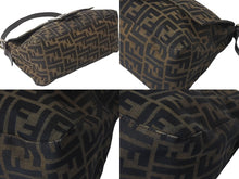 画像をギャラリービューアに読み込む, FENDI フェンディ ズッカ柄 マンマバケット ワンショルダーバッグ ブラウン キャンバス レザー シルバー金具 ロゴ 美品 中古 4b000296