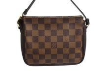 Load image into Gallery viewer, 極美品 LOUIS VUITTON ルイヴィトン トゥルースメイクアップポーチ ハンドバッグ N51982 ダミエキャンバス ブラウン ゴールド金具 中古 4b003425