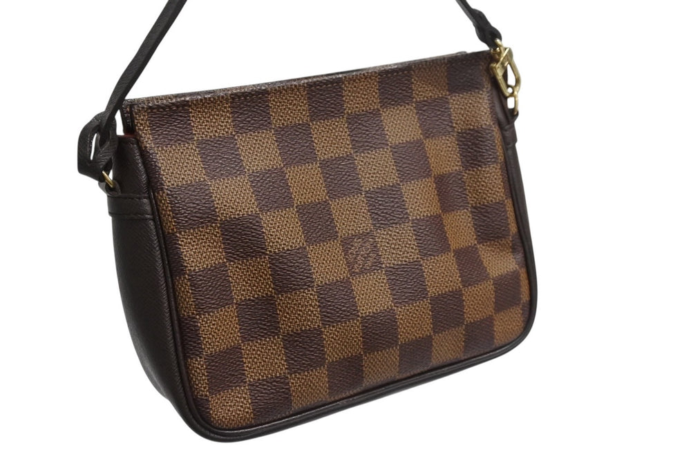 Very Good LOUIS VUITTON Truth Makeup Pouch Handbag N51982 Damier Canvas Brown Gold Hardware Used 4b003425
