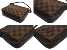 Load image into Gallery viewer, 極美品 LOUIS VUITTON ルイヴィトン トゥルースメイクアップポーチ ハンドバッグ N51982 ダミエキャンバス ブラウン ゴールド金具 中古 4b003425