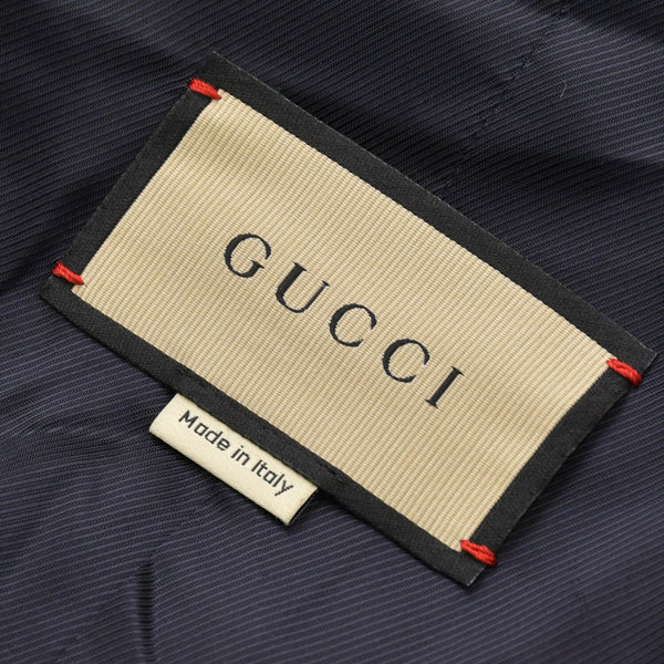 New and unused GUCCI Gucci Tweed Jacket 741095 Navy GG Logo Size 50 Wool Used 4a000344