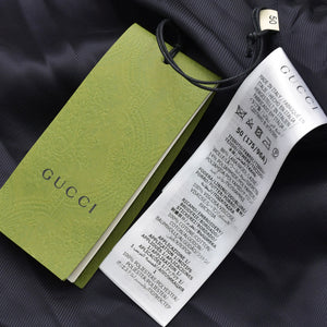 New and unused GUCCI Gucci Tweed Jacket 741095 Navy GG Logo Size 50 Wool Used 4a000344