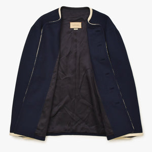 New and unused GUCCI Gucci Tweed Jacket 741095 Navy GG Logo Size 50 Wool Used 4a000344