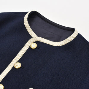 New and unused GUCCI Gucci Tweed Jacket 741095 Navy GG Logo Size 50 Wool Used 4a000344