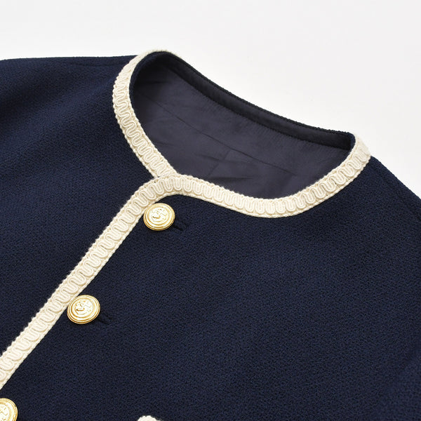 New and unused GUCCI Gucci Tweed Jacket 741095 Navy GG Logo Size 50 Wool Used 4a000344
