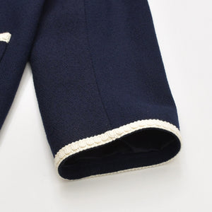 New and unused GUCCI Gucci Tweed Jacket 741095 Navy GG Logo Size 50 Wool Used 4a000344