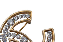 Load image into Gallery viewer, CHANEL シャネル ブローチ 重量約20.1g ココマーク ラインストーン 02A刻印 ゴールド クリア メタル ラインストーン 美品 中古 4b000370