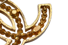 Load image into Gallery viewer, CHANEL シャネル ブローチ 重量約20.1g ココマーク ラインストーン 02A刻印 ゴールド クリア メタル ラインストーン 美品 中古 4b000370