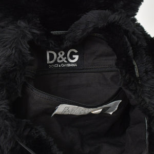 DOLCE & GABBANA Dolce & Gabbana Faux Fur Rucksack Black Good Condition Used 4a000371