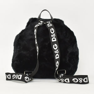 DOLCE & GABBANA Dolce & Gabbana Faux Fur Rucksack Black Good Condition Used 4a000371