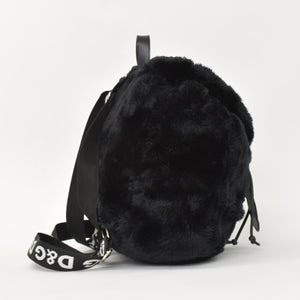 DOLCE & GABBANA Dolce & Gabbana Faux Fur Rucksack Black Good Condition Used 4a000371