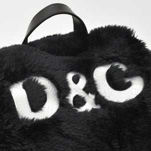 DOLCE & GABBANA Dolce & Gabbana Faux Fur Rucksack Black Good Condition Used 4a000371