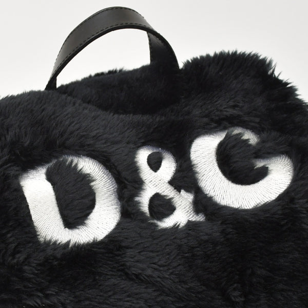 DOLCE & GABBANA Dolce & Gabbana Faux Fur Rucksack Black Good Condition Used 4a000371