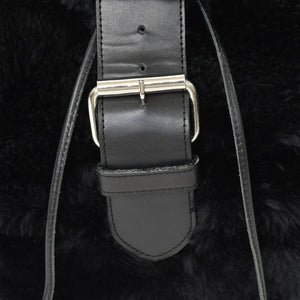 DOLCE & GABBANA Dolce & Gabbana Faux Fur Rucksack Black Good Condition Used 4a000371