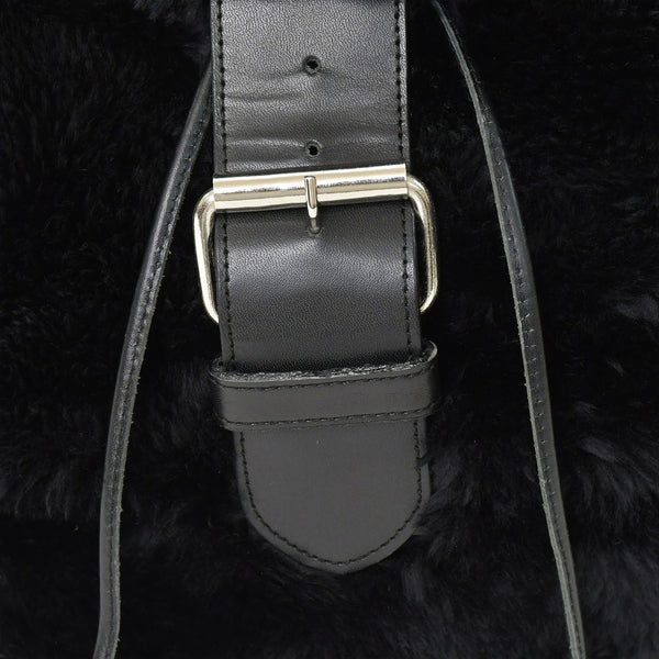 DOLCE & GABBANA Dolce & Gabbana Faux Fur Rucksack Black Good Condition Used 4a000371