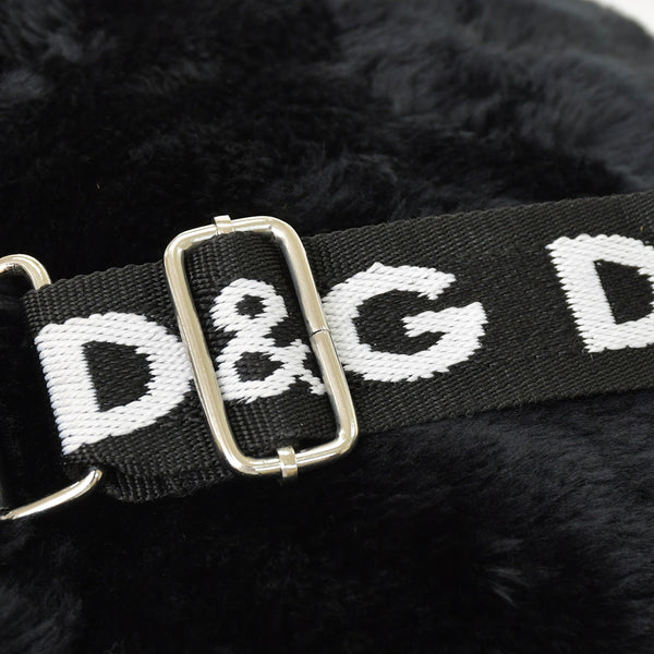 DOLCE & GABBANA Dolce & Gabbana Faux Fur Rucksack Black Good Condition Used 4a000371