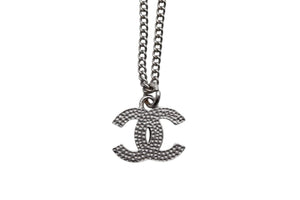 CHANEL Necklace Coco Mark Weight approx. 5.0g Total length approx. 47.5cm Rhinestone Metal Silver Good Condition Used 4b000372