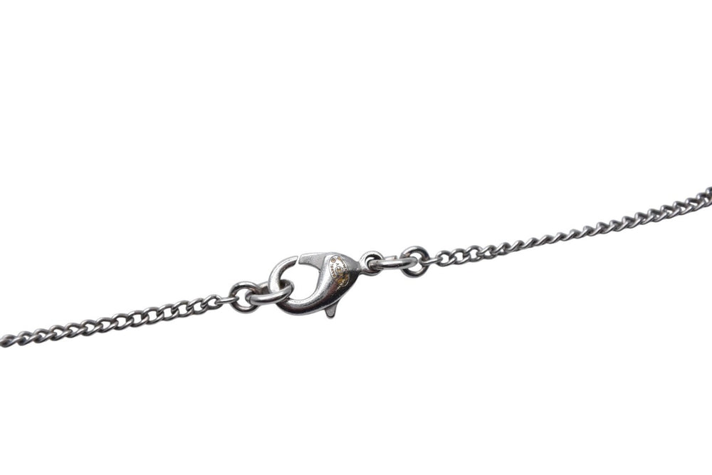 CHANEL Necklace Coco Mark Weight approx. 5.0g Total length approx. 47.5cm Rhinestone Metal Silver Good Condition Used 4b000372
