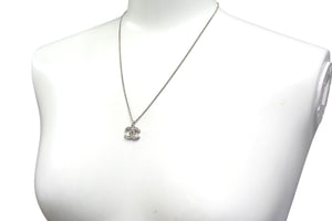 CHANEL Necklace Coco Mark Weight approx. 5.0g Total length approx. 47.5cm Rhinestone Metal Silver Good Condition Used 4b000372