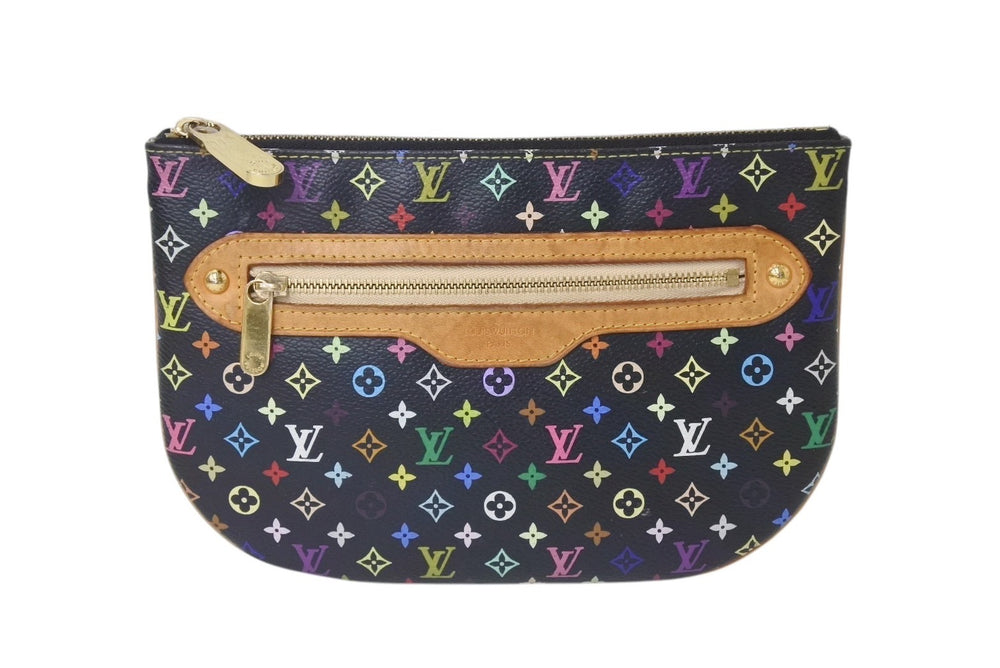 LOUIS VUITTON Monogram Multicolor Pochette GM Pouch M60030 MI0056 Black Good Used 4b000039