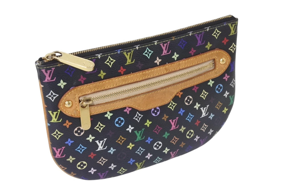 LOUIS VUITTON Monogram Multicolor Pochette GM Pouch M60030 MI0056 Black Good Used 4b000039