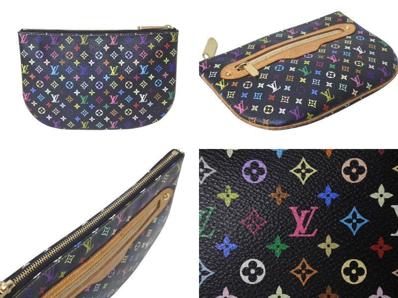 LOUIS VUITTON ルイヴィトン モノグラム マルチカラー ポシェットGM ポーチ M60030 MI0056 ブラック 良品 中古 4b000039