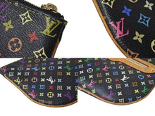 画像をギャラリービューアに読み込む, LOUIS VUITTON ルイヴィトン モノグラム マルチカラー ポシェットGM ポーチ M60030 MI0056 ブラック 良品 中古 4b000039