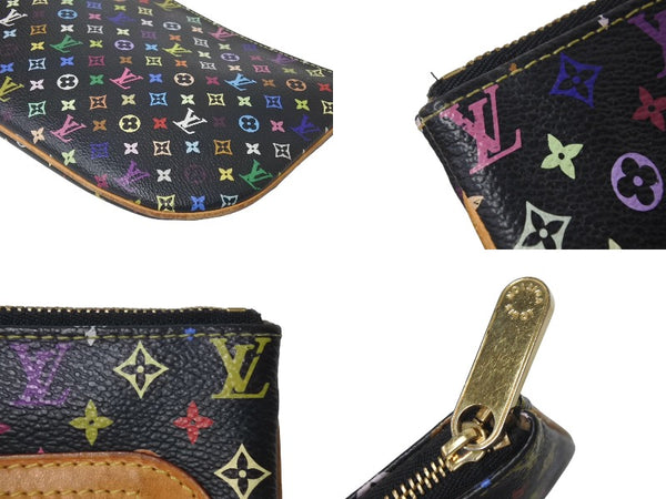 LOUIS VUITTON Monogram Multicolor Pochette GM Pouch M60030 MI0056 Black Good Used 4b000039