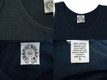 画像をギャラリービューアに読み込む, CHROME HEARTS クロムハーツ OLD オールドモデル CH TANKTOP OLD スクリプトロゴプリントタンクトップ ネイビー サイズS 美品 中古 4b000404