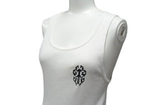 画像をギャラリービューアに読み込む, CHROME HEARTS クロムハーツ DAGGER ダガープリント バックホースシュー タンクトップ ホワイト コットン サイズM 美品 中古 4b000407