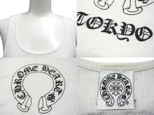 画像をギャラリービューアに読み込む, CHROME HEARTS クロムハーツ DAGGER ダガープリント バックホースシュー タンクトップ ホワイト コットン サイズM 美品 中古 4b000407