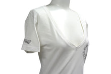 画像をギャラリービューアに読み込む, CHROME HEARTS クロムハーツ Vネック 半袖Tシャツ サイズS ホースシュー CHプラス プリント コットン ホワイト 美品 中古 4b000455