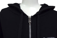 Load image into Gallery viewer, CHROME HEARTS クロムハーツ ジップアップパーカー フーディー サイズM 袖ロゴ CHプラス ダガージップ ブラック 美品 中古 4b000463