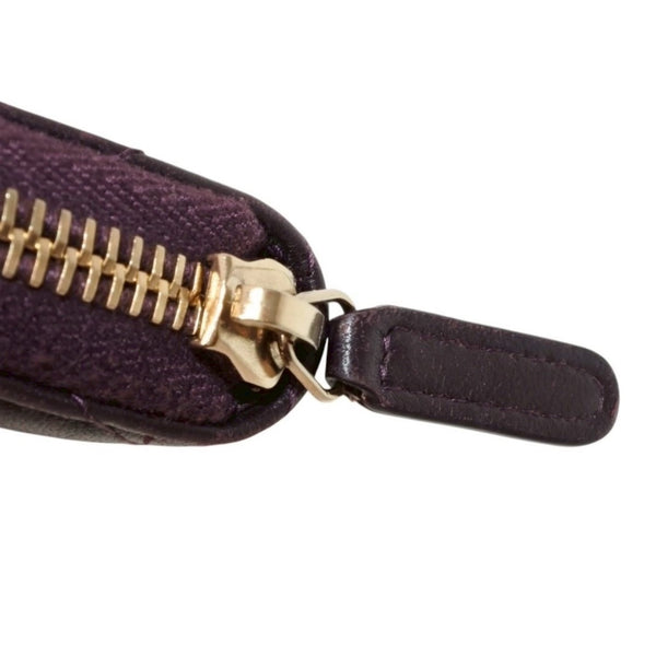 CHANEL シャネル クラシック ジップコインパース 小銭入れ 22番台 ココマーク ラムスキン パープル 美品 中古 4a000469