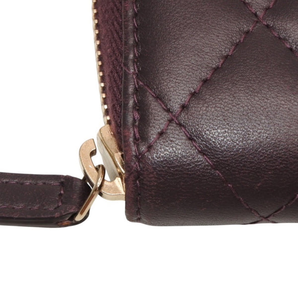 CHANEL シャネル クラシック ジップコインパース 小銭入れ 22番台 ココマーク ラムスキン パープル 美品 中古 4a000469