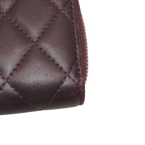 CHANEL シャネル クラシック ジップコインパース 小銭入れ 22番台 ココマーク ラムスキン パープル 美品 中古 4a000469