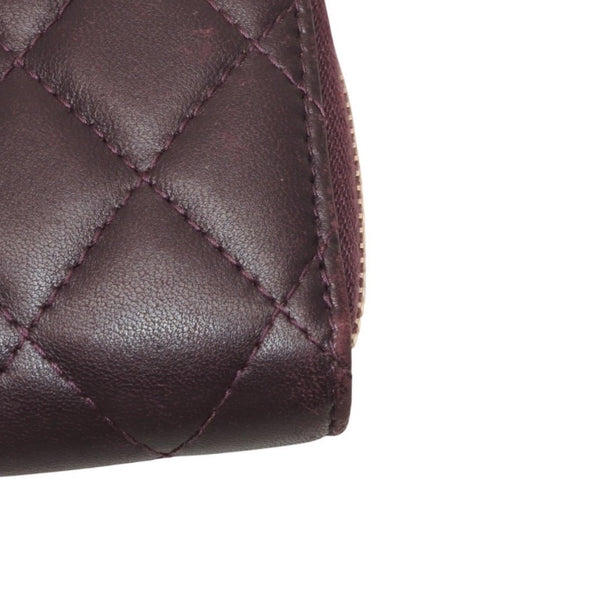 CHANEL シャネル クラシック ジップコインパース 小銭入れ 22番台 ココマーク ラムスキン パープル 美品 中古 4a000469