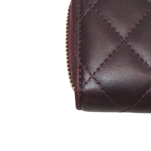 CHANEL シャネル クラシック ジップコインパース 小銭入れ 22番台 ココマーク ラムスキン パープル 美品 中古 4a000469